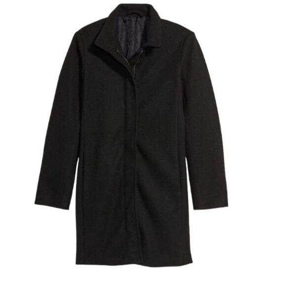 Old navy black soft brushed funnel neck coat - Picture 8 of 11